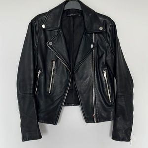 Zara leather motorcycle jacket